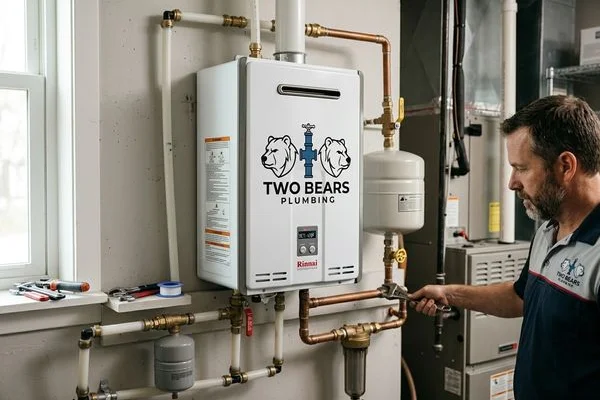 Tankless water heater installed in a newer Fitzsimons-area home